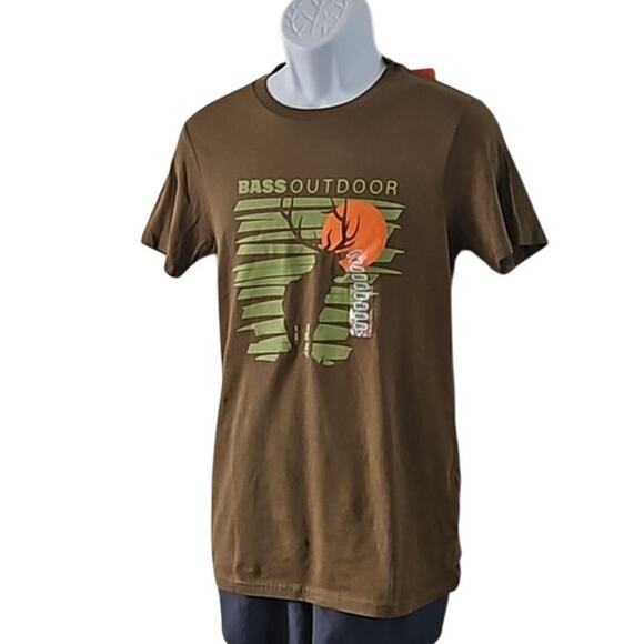 Bass Outdoor Men's Graphic T-Shirt - Military Olive, Size Small, NWT - Picture 2 of 6